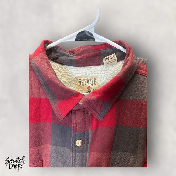 Red Head Brand Co Men's 2XL Plaid Shirt Long Sleeve Button Down Casual Top Vtg - Picture 2 of 4